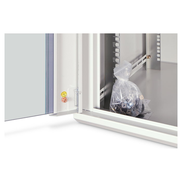 Digitus Bastidor de Pared 19" Dynamic-N Series, Armario Rack 600x600x785 mm (AnxPrxAl), 16U, 60 kg, Cristal/Acero, Rieles, Gestion de Cables