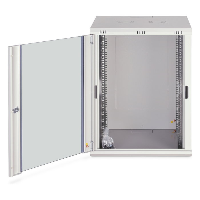 Digitus Bastidor de Pared 19" Dynamic-N Series, Armario Rack 600x600x785 mm (AnxPrxAl), 16U, 60 kg, Cristal/Acero, Rieles, Gestion de Cables