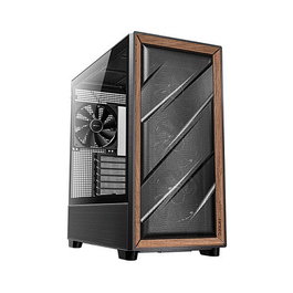 Antec Flux Midi Tower Gaming ATX, Negro y Madera