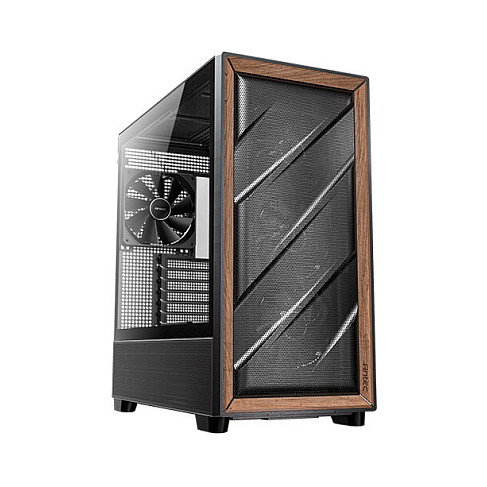 Antec Flux Midi Tower Gaming ATX, Negro y Madera Antec Flux Midi Tower Gaming ATX, Negro y Madera