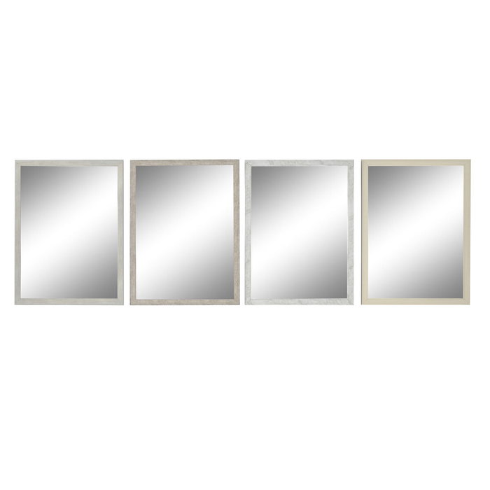 DKD Home Decor Set de 4 Espejos Surtidos Soft Tropic 56x2x76 cm