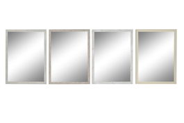 DKD Home Decor Espejo Tradicional Blanco Beige 56 x 2 x 76 cm (4 Unidades) Cristal y PS