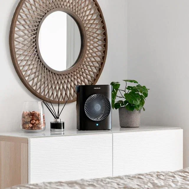 Cecotec Termoventilador Eléctrico 2000W 08254 Negro Interior 20m² con Termostato, 2 Niveles de Potencia y Asa Portátil