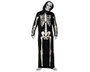Disfraz Halloween Adulto Hombre Esqueleto Negro con Capucha - Túnica Poliéster Skeleton Costume para Carnaval, Teatro y Fiestas
