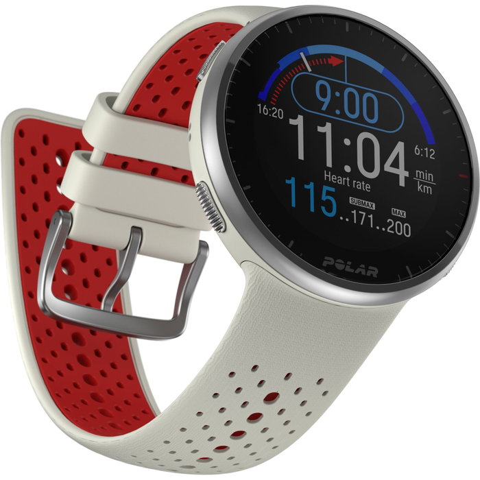 Polar Pacer Pro Blanco y Rojo