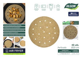 Inde Set 40 Papel Airfryer Perforado Redondo 20 cm (24 Unidades)