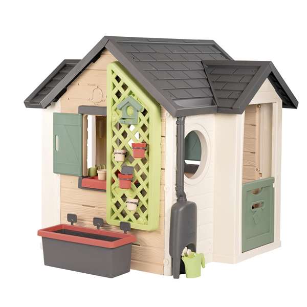 Smoby Casa de Jardín para Niños, 135 x 128.5 cm, Edad 2+ Años, Incluye 21 Accesorios, Color Plástico, Idioma Cingalés