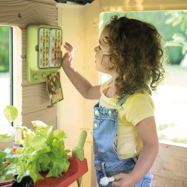 Smoby Casa de Jardín para Niños, 135 x 128.5 cm, Edad 2+ Años, Incluye 21 Accesorios, Color Plástico, Idioma Cingalés