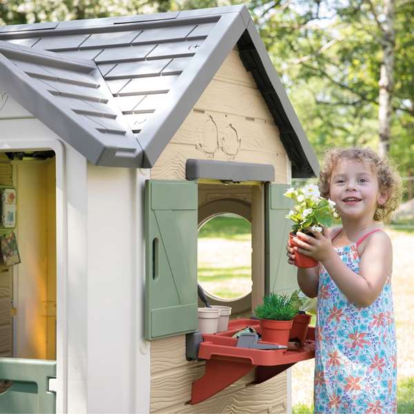Smoby Casa de Jardín para Niños, 135 x 128.5 cm, Edad 2+ Años, Incluye 21 Accesorios, Color Plástico, Idioma Cingalés
