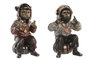 DKD Home Decor Set de 2 Figuras de Resina Dorado y Marrón