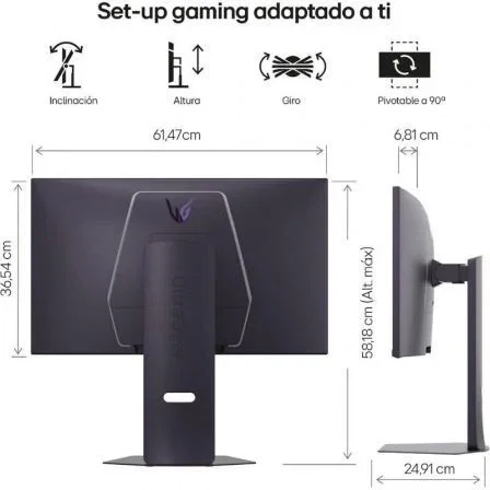 LG UltraGear 27G850A-B Monitor Gaming 27" 4K UHD 240Hz IPS 1ms HDR600 FreeSync G-Sync Regulable en Altura