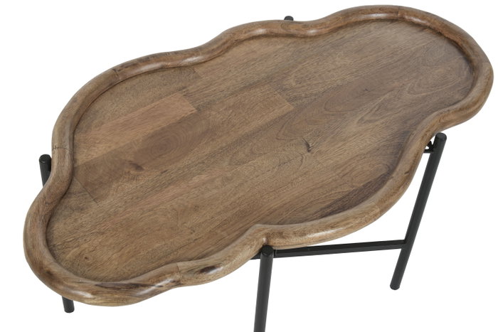 DKD Home Decor Mesita Auxiliar Nube Mango y Hierro 88x49x42