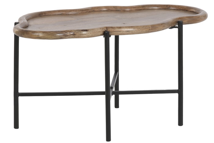 DKD Home Decor Mesita Auxiliar Nube Mango y Hierro 88x49x42