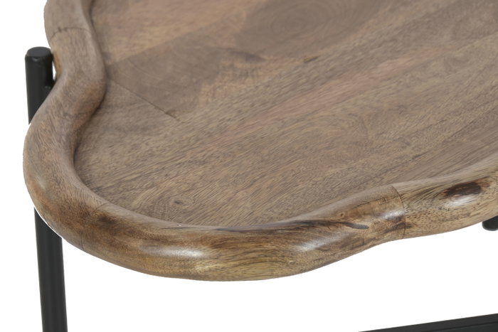 DKD Home Decor Mesita Auxiliar Nube Mango y Hierro 88x49x42