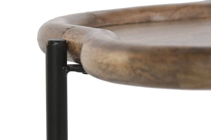 DKD Home Decor Mesita Auxiliar Nube Mango y Hierro 88x49x42