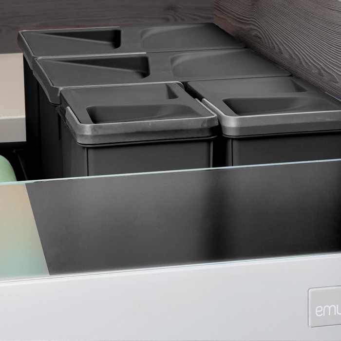 Emuca Contenedor de reciclaje Recycle 15 litros Negro