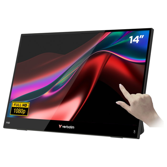 Verbatim Monitor Portátil Táctil Touch Light 14 pulg Full HD IPS Negro