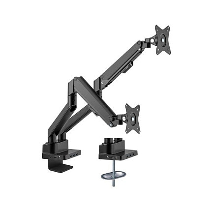 MANHATTAN Soporte Doble para Monitores con Docking Station 8-en-1 y Power Delivery 100W MANHATTAN Soporte Doble para Monitores con Docking Station 8-en-1 y Power Delivery 100W