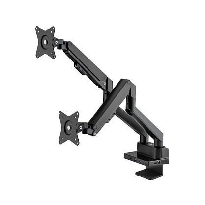 MANHATTAN Soporte Doble para Monitores con Docking Station 8-en-1 y Power Delivery 100W MANHATTAN Soporte Doble para Monitores con Docking Station 8-en-1 y Power Delivery 100W