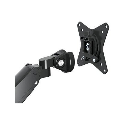 MANHATTAN Soporte Doble para 2 Monitores de 17"-32" con Dock 8-in-1 USB-C PD 100W, Gas, Aluminio, Negro - Compatible VESA 100x100