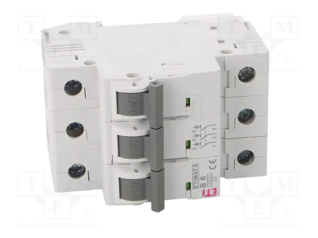 ETI POLAM Interruptor magnetotérmico ETIMAT 6 3P B6 6A 6kA ETI POLAM Interruptor magnetotérmico ETIMAT 6 3P B6 6A 6kA