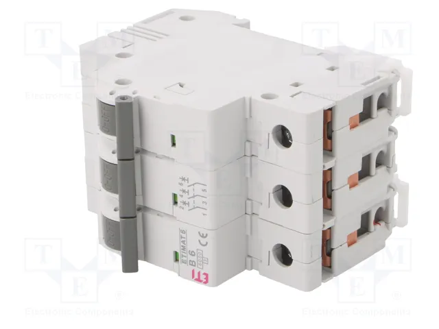 ETI POLAM Interruptor magnetotérmico ETIMAT 6 3P B6 6A 6kA ETI POLAM Interruptor magnetotérmico ETIMAT 6 3P B6 6A 6kA