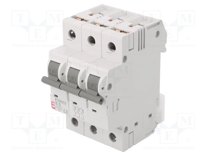 ETI POLAM Interruptor magnetotérmico ETIMAT 6 3P B6 6A 6kA ETI POLAM Interruptor magnetotérmico ETIMAT 6 3P B6 6A 6kA