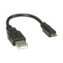 ROLINE Cable USB 2.0 de USB A a Micro-USB B, Negro, 0,15 m