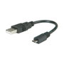 ROLINE Cable USB 2.0 de USB A a Micro-USB B, Negro, 0,15 m