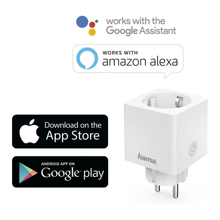 Hama Enchufe Inteligente WLAN Mini, 3680W, Compatible con Alexa y Google Home Hama Enchufe Inteligente WLAN Mini, 3680W, Compatible con Alexa y Google Home