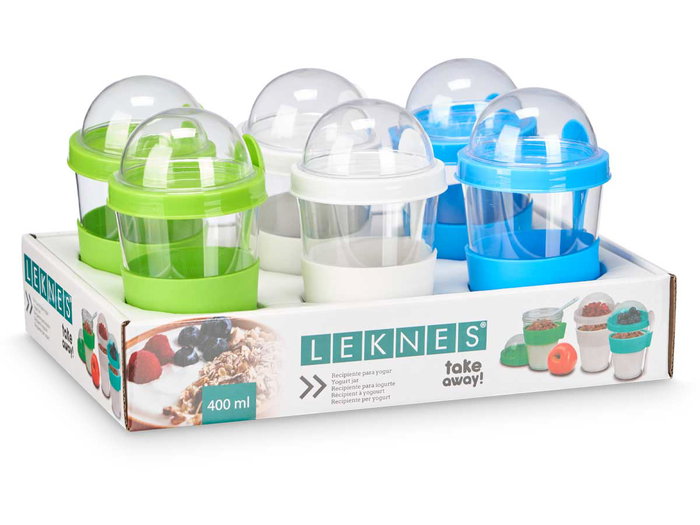 LEKNES Vaso Cuchara con Tapa 400 ml Surtidos Colores 9x16x9 cm Plástico (Set de 24) LEKNES Vaso Cuchara con Tapa 400 ml Surtidos Colores 9x16x9 cm Plástico (Set de 24)