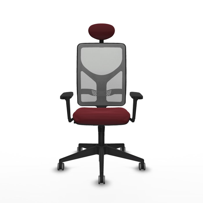 PIQUERAS Y CRESPO Silla de oficina Motilla con mecanismo Sincro, Granate y Gris PIQUERAS Y CRESPO Silla de oficina Motilla con mecanismo Sincro, Granate y Gris