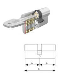 TESA Cilindro Seguridad T60 35x35 Niquelado Leva Corta