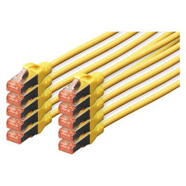 Digitus Cable de red CAT 6 S/FTP Patchkabel, 10 unidades, 5m, Amarillo