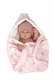 Muñecas Arias Muñeca 30 cm Natal Rosa C/Portabebe Cuerpo Vinyl Niña