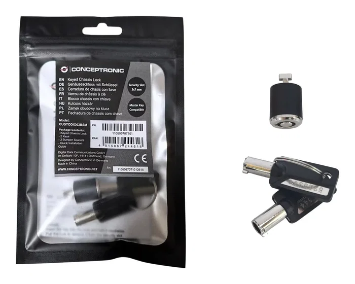 Conceptronic CUSTODIO03BSM Candado para Chasis con Llave Maestra