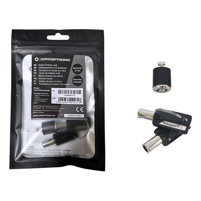 Conceptronic CUSTODIO03BSM Candado de seguridad para PC Negro