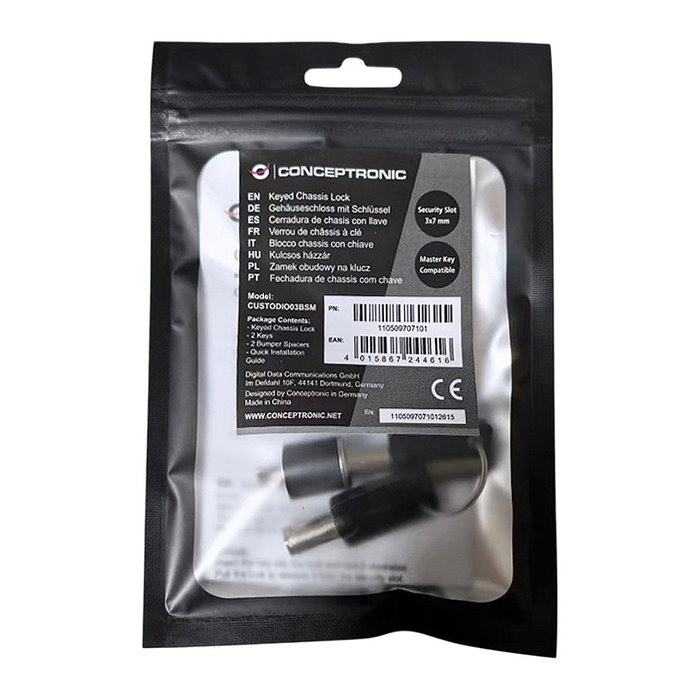 Conceptronic CUSTODIO03BSM Candado de seguridad para PC Negro