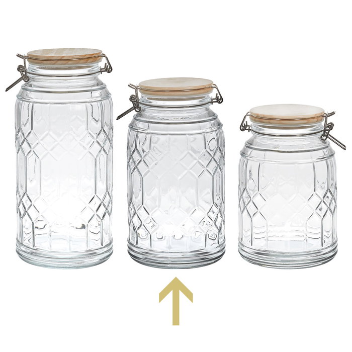 Cook Concept Bote Conserva 2,3 L con Tapa de Madera y Cierre Mecánico