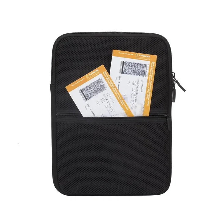 Rivacase 5617 Bolso Bandolera Neopreno Negro para Hombre - Organizador de Viaje Antishock con Funda para Tablet 10.1 Pulgadas