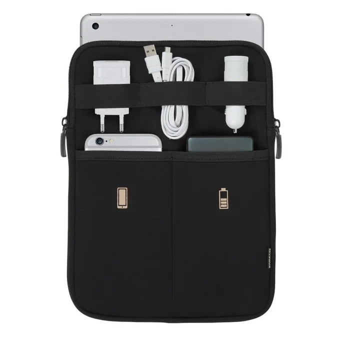 Rivacase 5617 Bolso Bandolera Neopreno Negro para Hombre - Organizador de Viaje Antishock con Funda para Tablet 10.1 Pulgadas