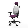 PIQUERAS Y CRESPO Silla de oficina Zulema con mecanismo Sincro, Morado y Blanco