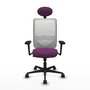 PIQUERAS Y CRESPO Silla de oficina Zulema con mecanismo Sincro, Morado y Blanco