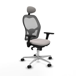 PIQUERAS Y CRESPO Silla de oficina Jorquera con Mecanismo Sincro, Blanco y Gris
