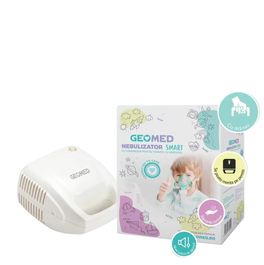 Geomed, Nebulizadores, With Compressor & Compact Design, For Adults & Children, Electric, Adult Mask, Child Mask, Mouthpiece, Air Tube & Medication Cup