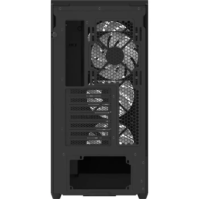 Aerocool Caja de PC D520A-BK V1, Semitorre ATX Negra con 4 Ventiladores A-RGB de 120 mm, sin Fuente de Alimentación