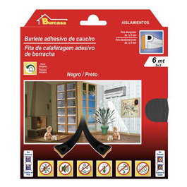 Burcasa Burlete de Caucho Negro 6m