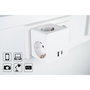 Kabelmeister Cubo de enchufes con 3 tomas de corriente, USB-C (20W, PD 3.0) y USB-A (18W), blanco