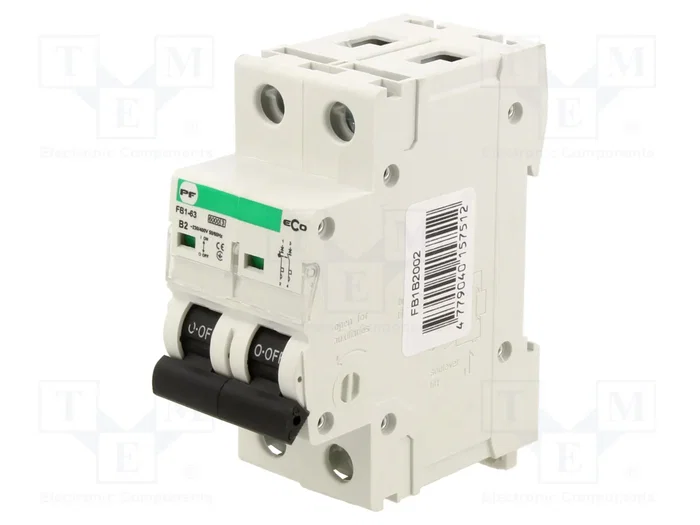 Promfactor Baltic Interruptor magnetotérmico ECO 2A 2 polos Promfactor Baltic Interruptor magnetotérmico ECO 2A 2 polos