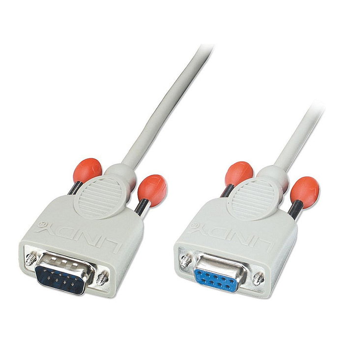 Lindy 31519 Cable de Serie RS232 9P-SubD Macho a Hembra 2 m Gris
